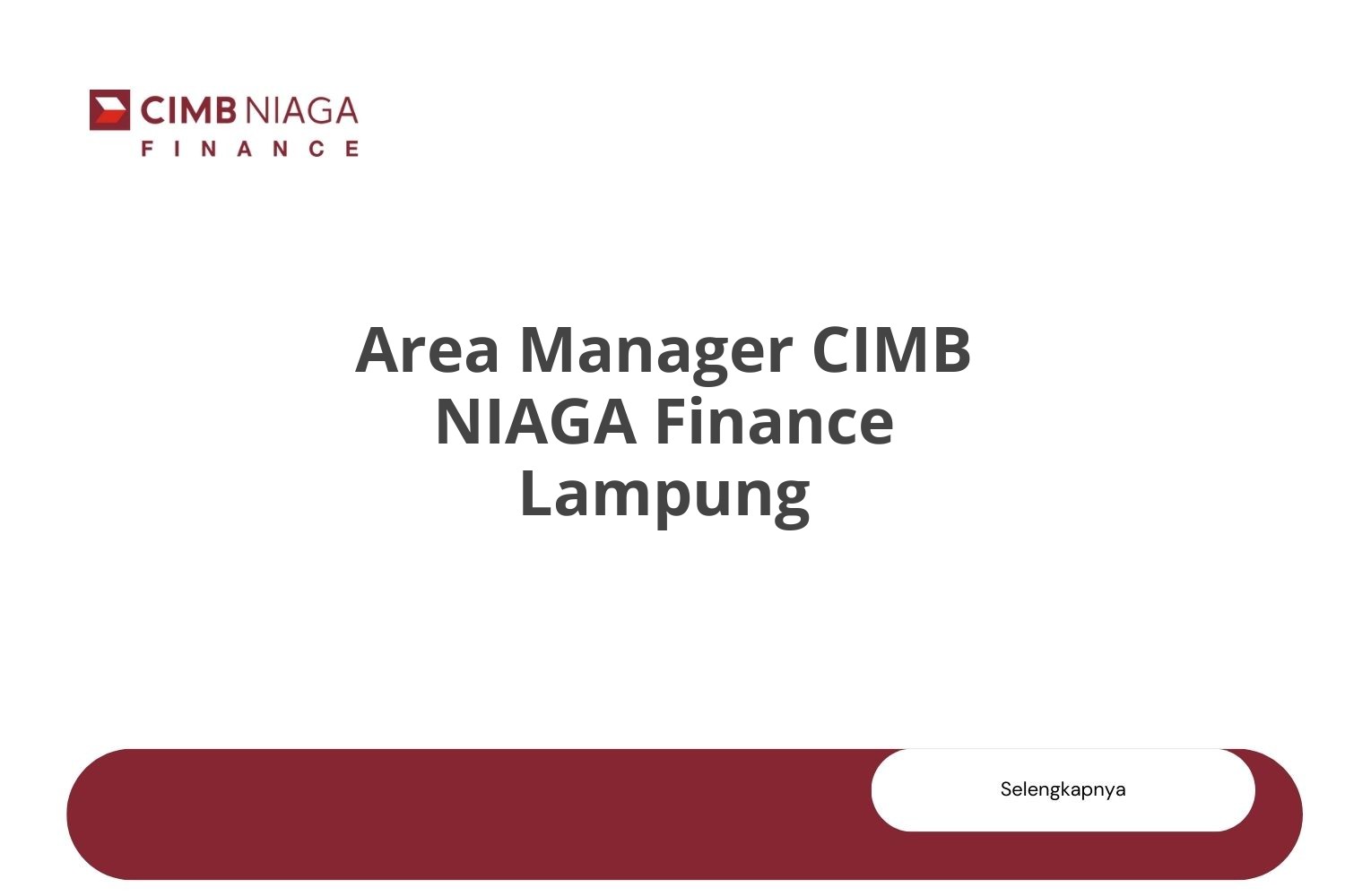 Area Manager CIMB NIAGA Finance Lampung