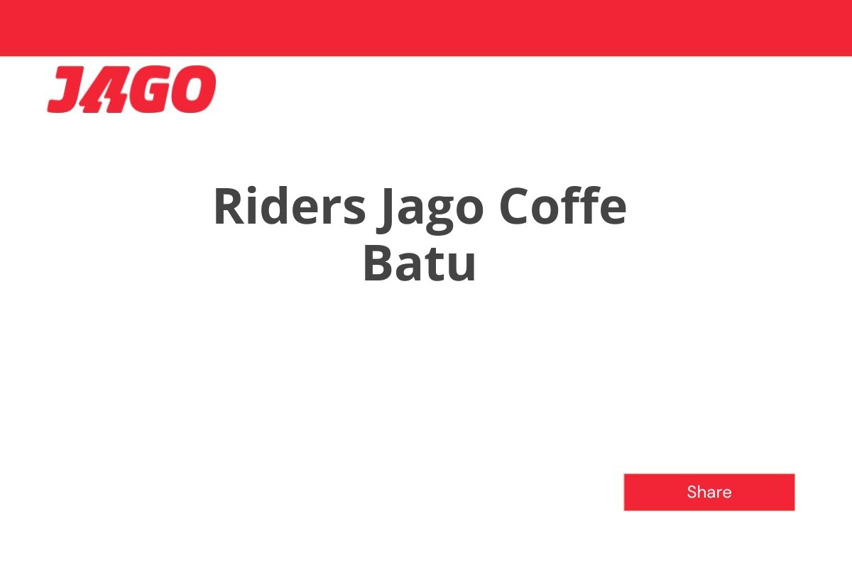 Riders Jago Coffe Batu
