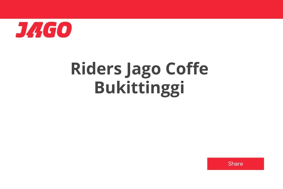 Riders Jago Coffe Bukittinggi