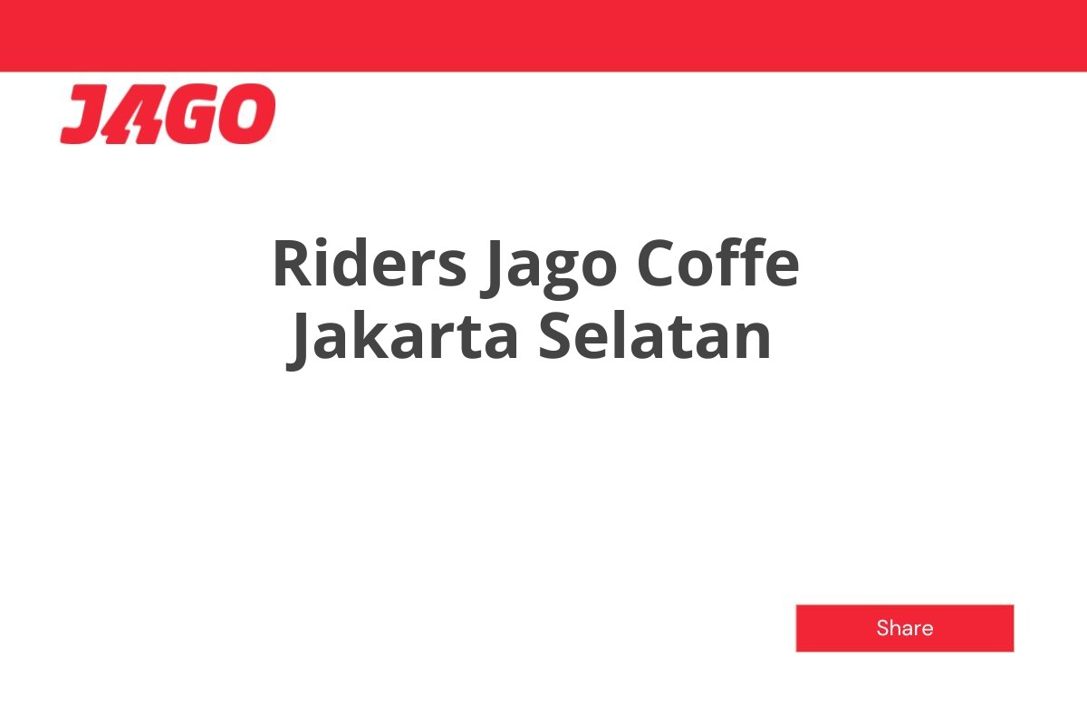 Riders Jago Coffe Jakarta Selatan