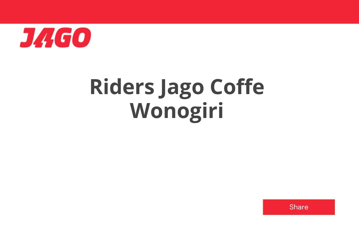 Riders Jago Coffe Wonogiri