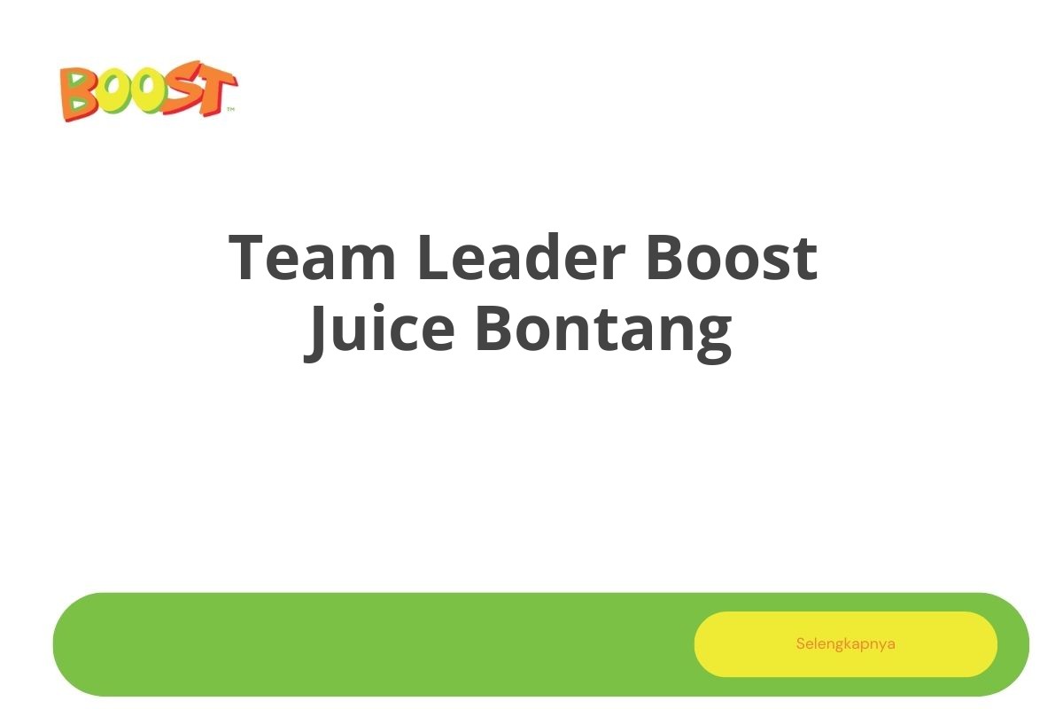 Team Leader Boost Juice Bontang