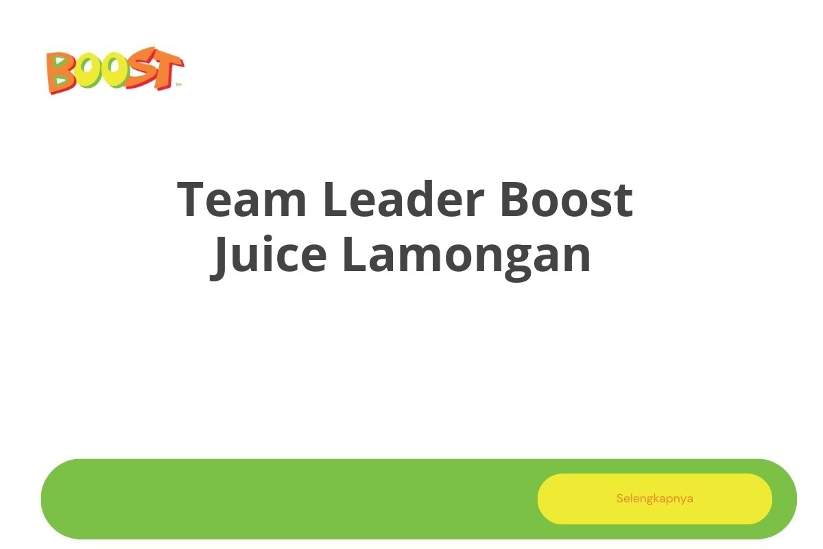 Team Leader Boost Juice Lamongan