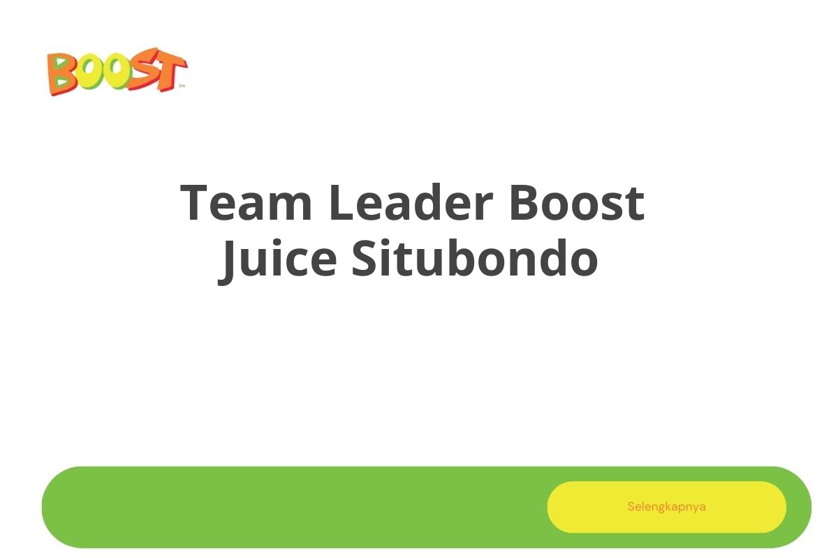 Team Leader Boost Juice Situbondo